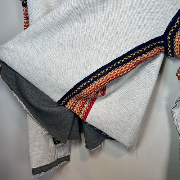 Natural Life Womens Knit Trim Sweatshirt Gray Oversize Boho Reversible NEW Large - Picture 16 of 16